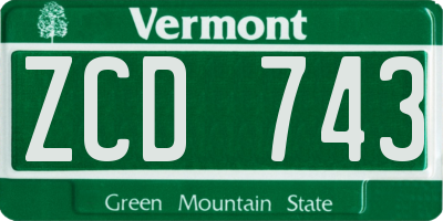 VT license plate ZCD743