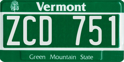 VT license plate ZCD751
