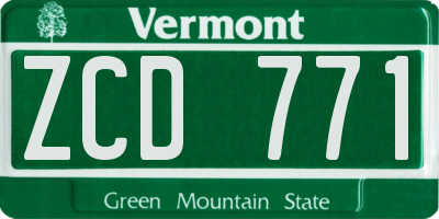 VT license plate ZCD771
