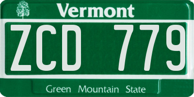 VT license plate ZCD779