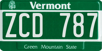 VT license plate ZCD787