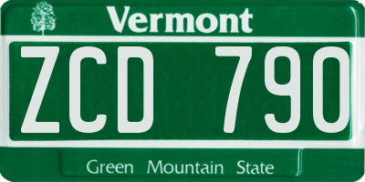 VT license plate ZCD790