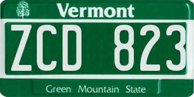 VT license plate ZCD823
