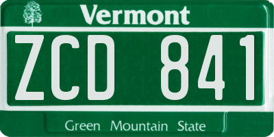 VT license plate ZCD841
