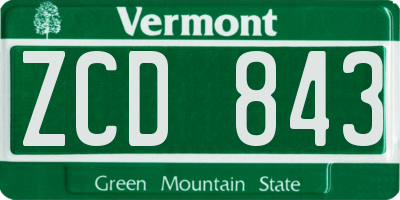 VT license plate ZCD843