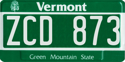 VT license plate ZCD873