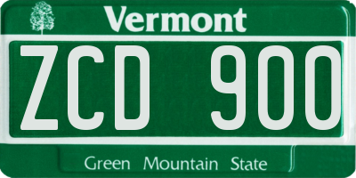 VT license plate ZCD900