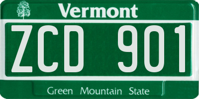 VT license plate ZCD901