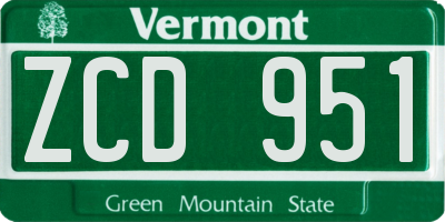 VT license plate ZCD951
