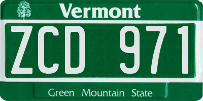 VT license plate ZCD971