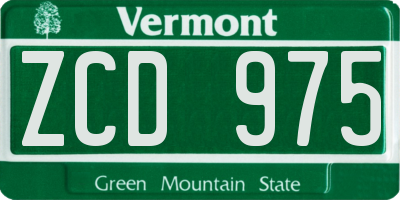 VT license plate ZCD975