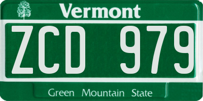 VT license plate ZCD979
