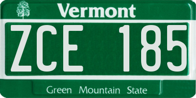 VT license plate ZCE185