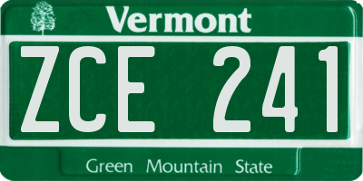 VT license plate ZCE241