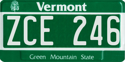 VT license plate ZCE246