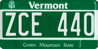 VT license plate ZCE440