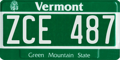 VT license plate ZCE487