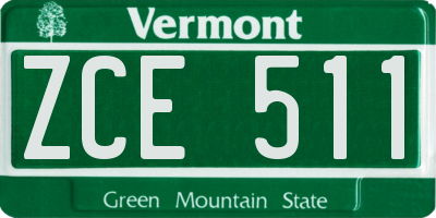 VT license plate ZCE511