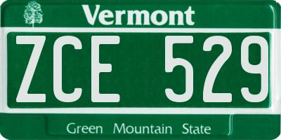 VT license plate ZCE529