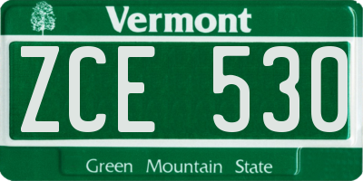 VT license plate ZCE530