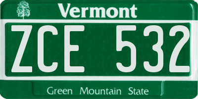 VT license plate ZCE532