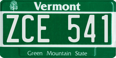 VT license plate ZCE541