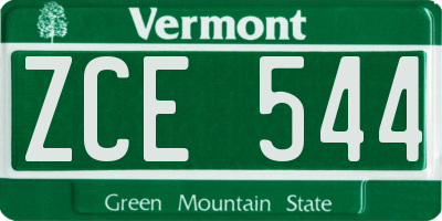 VT license plate ZCE544