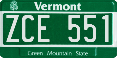 VT license plate ZCE551