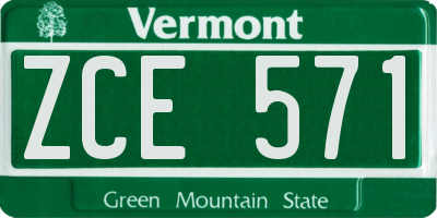 VT license plate ZCE571