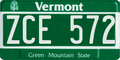 VT license plate ZCE572