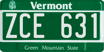 VT license plate ZCE631