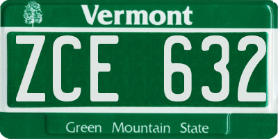 VT license plate ZCE632