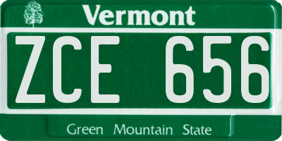 VT license plate ZCE656