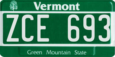 VT license plate ZCE693