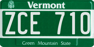 VT license plate ZCE710