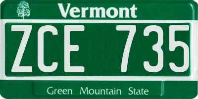 VT license plate ZCE735
