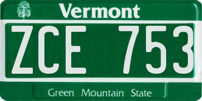 VT license plate ZCE753