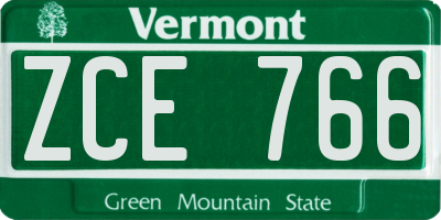 VT license plate ZCE766