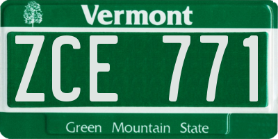 VT license plate ZCE771