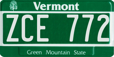 VT license plate ZCE772