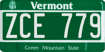 VT license plate ZCE779