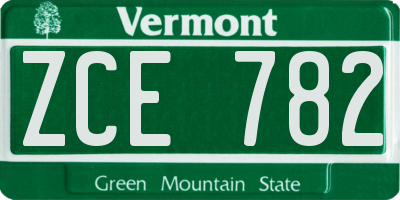 VT license plate ZCE782