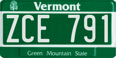 VT license plate ZCE791