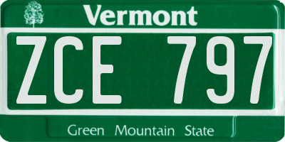 VT license plate ZCE797