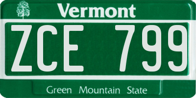 VT license plate ZCE799