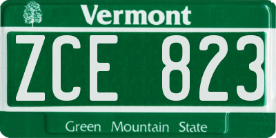 VT license plate ZCE823
