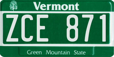 VT license plate ZCE871