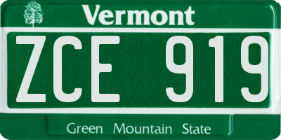 VT license plate ZCE919