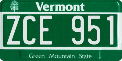 VT license plate ZCE951