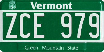 VT license plate ZCE979